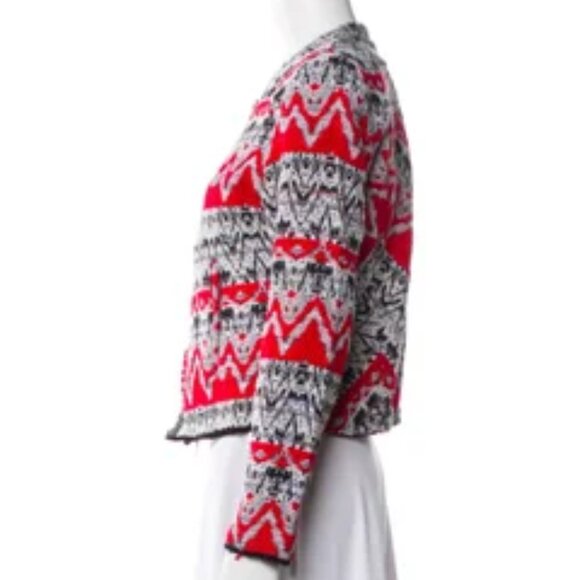 Pre-Loved IRO Red & Black Ikat Jacket - Women's 40 - Picture 3 of 10